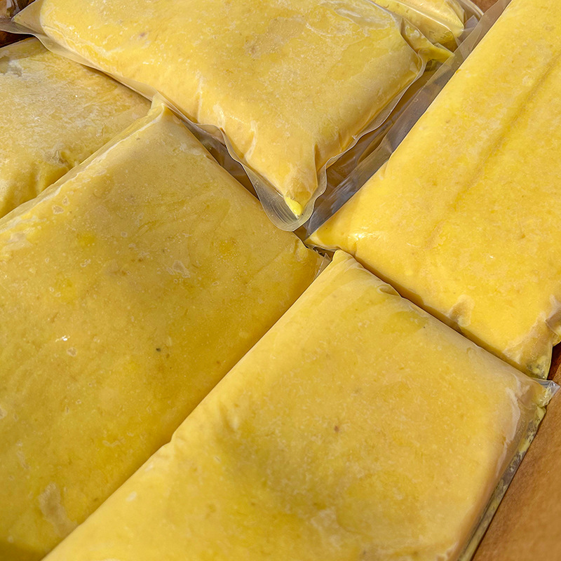 Commercial Frozen Durian Pulp Seed-Free Baked Fresh Quick-Frozen Durian Meat Sauce 1.0kg / Pack Commercial Wholesale