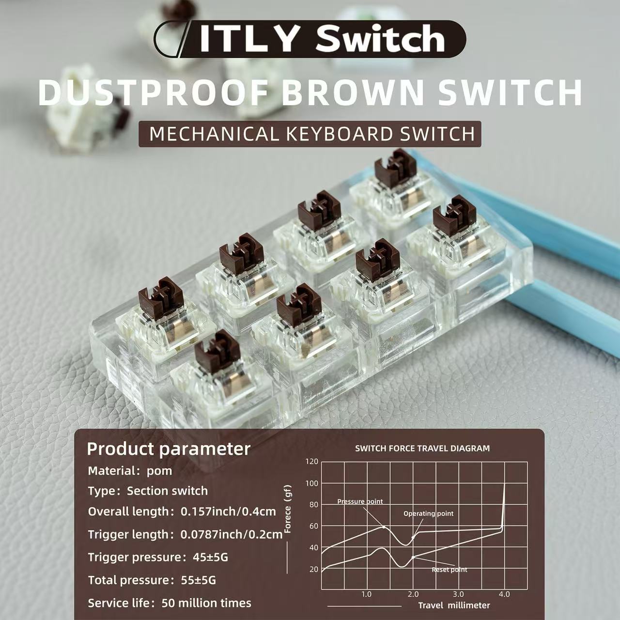 Mechanical Keyboard Shaft Body Hot-Swappable Linear Switch Black Black Tea Green Shaft Suitable for DIY