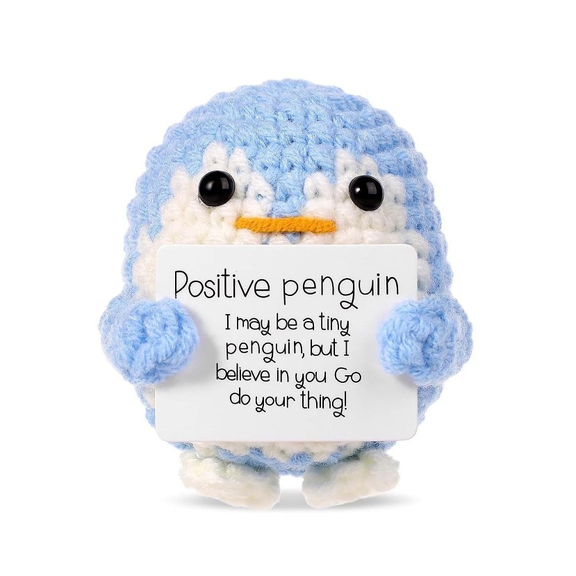 1 Cross-Border Optimitive Potato Positive Energy Penguin Wool Knitted Cucumber Amazon Handmade Crocheted Doll