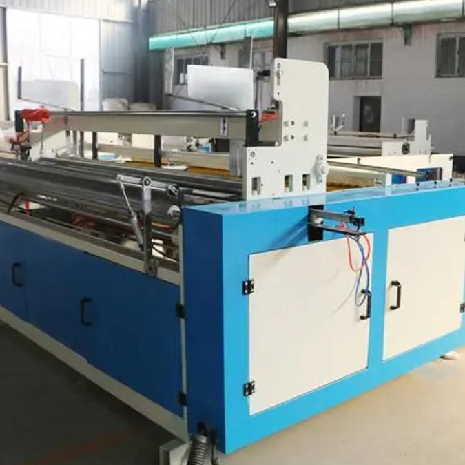Toilet Paper Processing Equipment, Toilet Paper Rewinding Machine + Paper Cutter + Packing Machine
