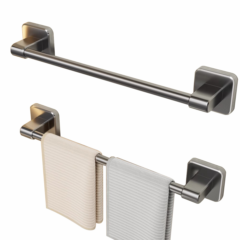 Towel rack bathroom punch-free bathroom rack wall-mounted toilet toilet towel hanging rod single rod