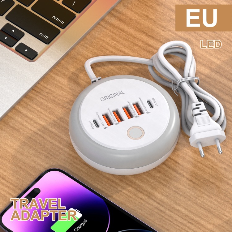 Cross-border High-power 6USB Power Strip Household Socket Anti-overload Row Multi-function Socket Charging Power Strip