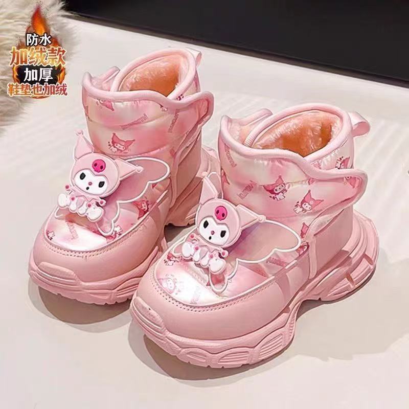 Girls Snow Boots Waterproof and Warm 2025 Winter New Kidsren's Thickeneded Large Cotton Shoes Baby Princess Cotton Boots Girls