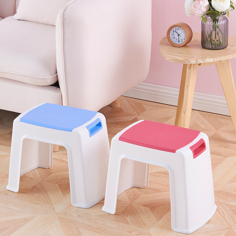 Living Room Plastic Stool Home Thickeneded Doorway Scandinavian Shoe Changing Stool Square Stool Wholesale Bathroom Non-Slip Kidsren's Low Bench