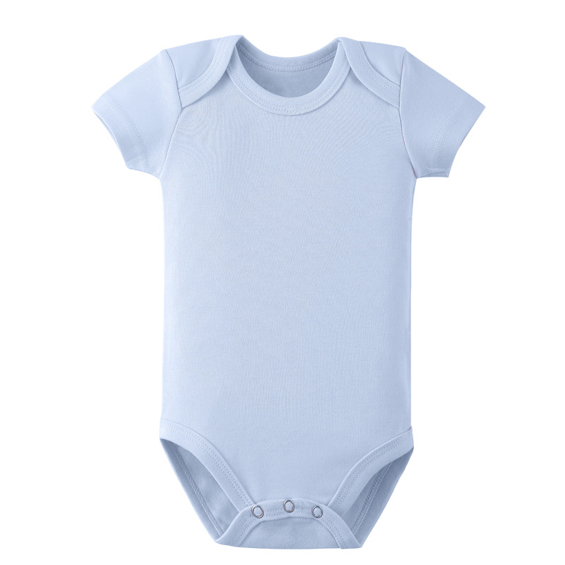 Cross-border Foreign Trade Baby Solid Color Short-sleeved Triangle Clothes Children's Cotton One-piece Clothes Envelope Collar Newborn Bag Fart Clothes