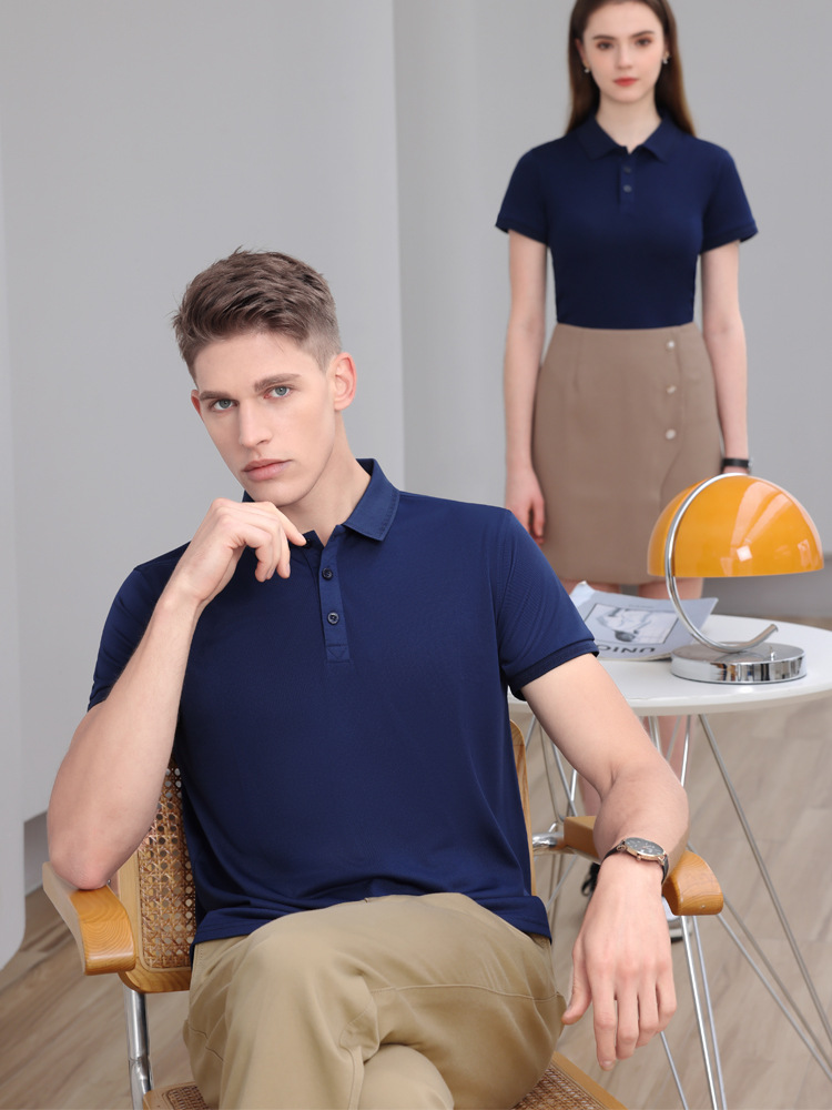 SinG-Gil 600 short-sleeved polo shirt lapel summer work clothing T-shirt work clothes logo figure