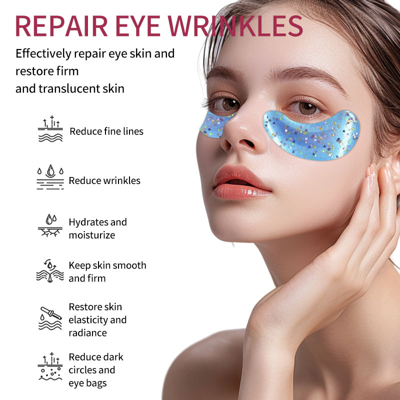 Source Factory Customized Glitter Eye Mask Patch Oem Processing Transparent Hydrating Firming Eye Patch Glitter Eye Mask Oem Patch
