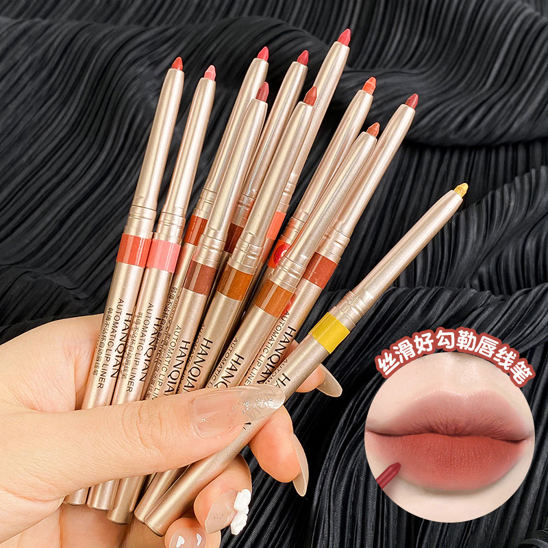 Han Qian Automatic Rotating Lip Liner Matte Lipstick Waterproof Long-Lasting Female Hook Line Lip Pencil Spring and Summer Nude Lipstick Pen