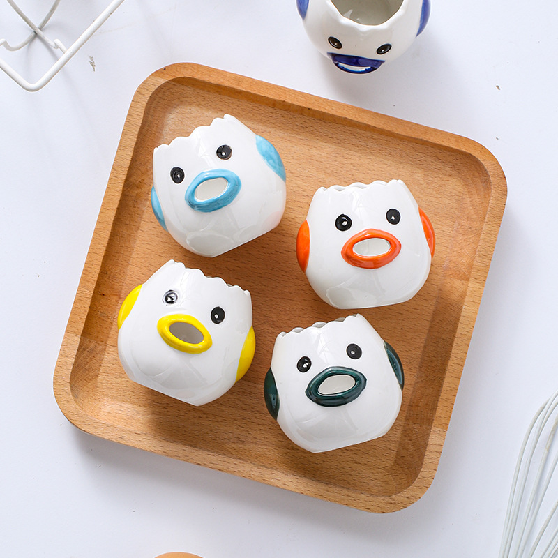 Scandinavian Creative Ceramic Egg White Protein Separator Household Egg Liquid Egg Yolk Filter Baking Tool Easy to Clean