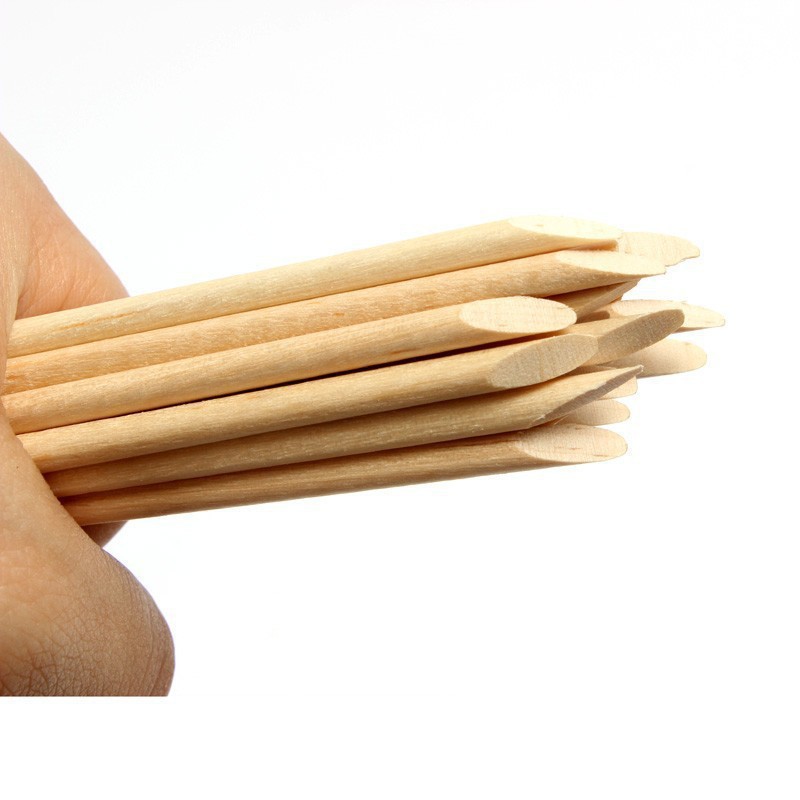 Nail Removal Wooden Stick 65Mm/75Mm Manicure Orange Wooden Stick Dot Drill Stick Dead Skin Push Beauty Wooden Stick One Tip and One Slant