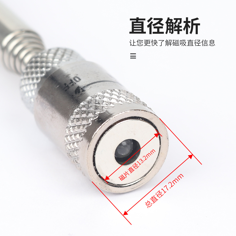 Retractable pickup with LED light magnetic suction stick iron sucker metal parts magnetic suction tool retractable pickup