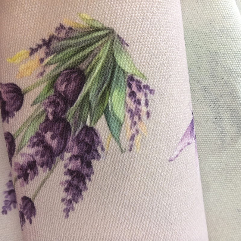Polyester-Cotton 10 Count Digital Printing Manufacturer Supplies Lavender Printed Recycled Cotton 681216 Canvas Wholesale Home Textiles