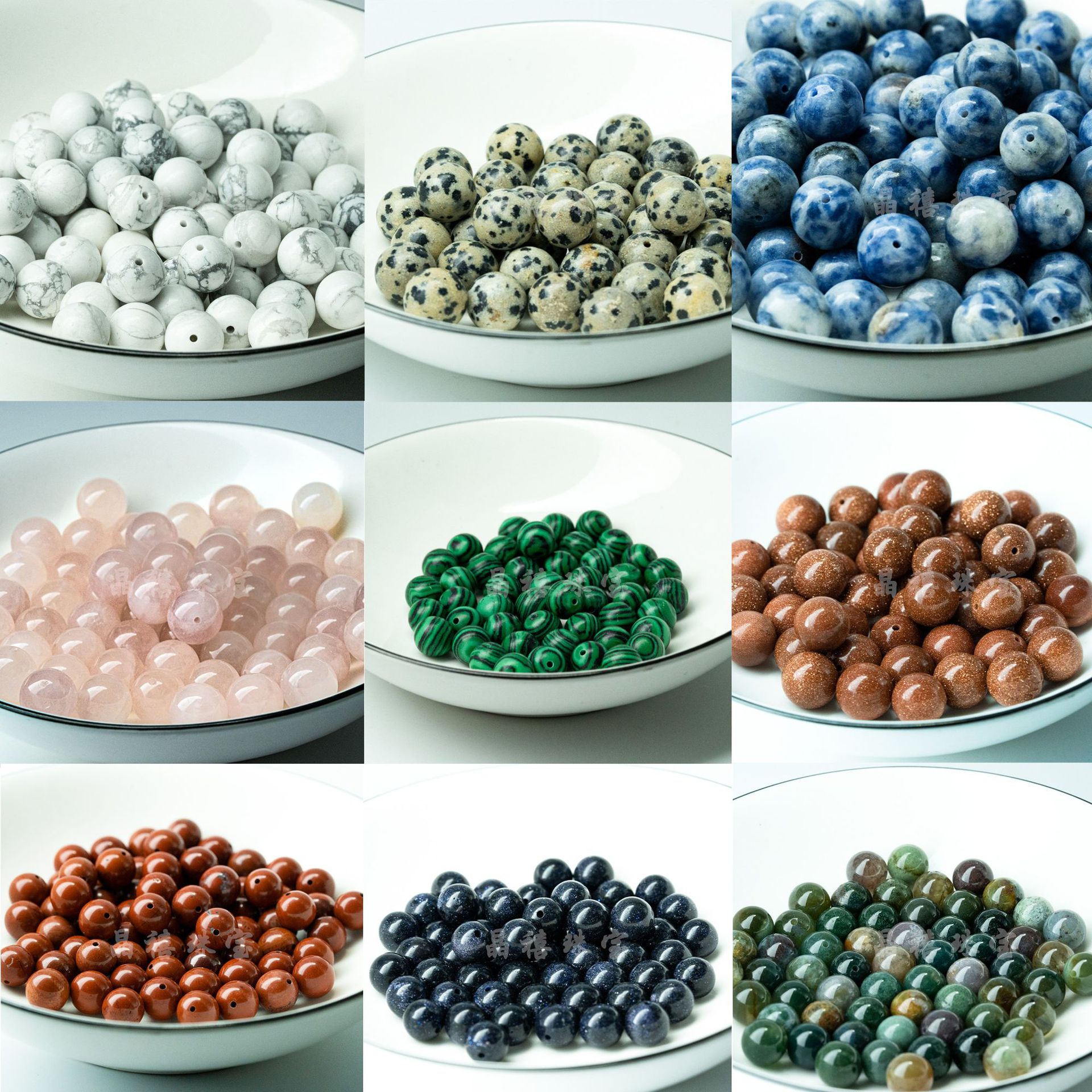 Amethyst Green Aventurine Lapis Lazuli Tiger Eye Loose Beads Crystal Round Beads Half-Hole Non-Hole DIY Jewelry Accessories Natural Stone