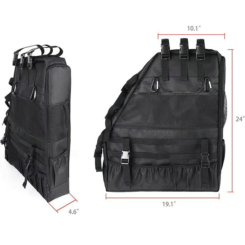 Black Wrangler Off-Road Storage Tool Bag Multi-Functional Roll Bar Modified Roll Bar Storage Bag
