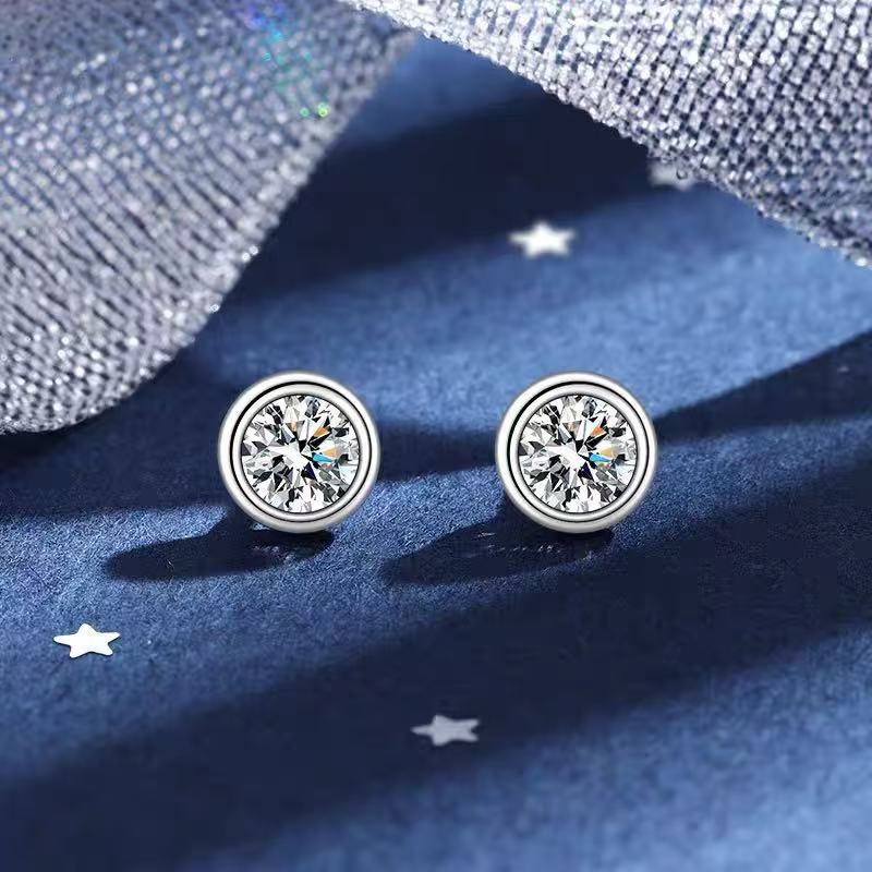 Серьги-бульбочки из платины Pt950 с культивированными бриллиантами, классические и простые, женские серьги, прямая продажа от фабрики