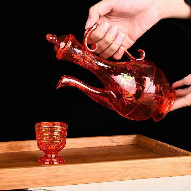 Пластиковая кристальная бутылка для вина Золотая бутылка удачи для Бога и Будды для тайваньских домашних принадлежностей Маленькая бутылка вина Оптовая продажа