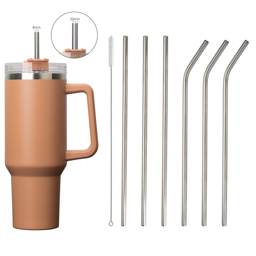 40oz with stainless steel straw drink milk tea color cup titanium plated Amazon 304 straw suit