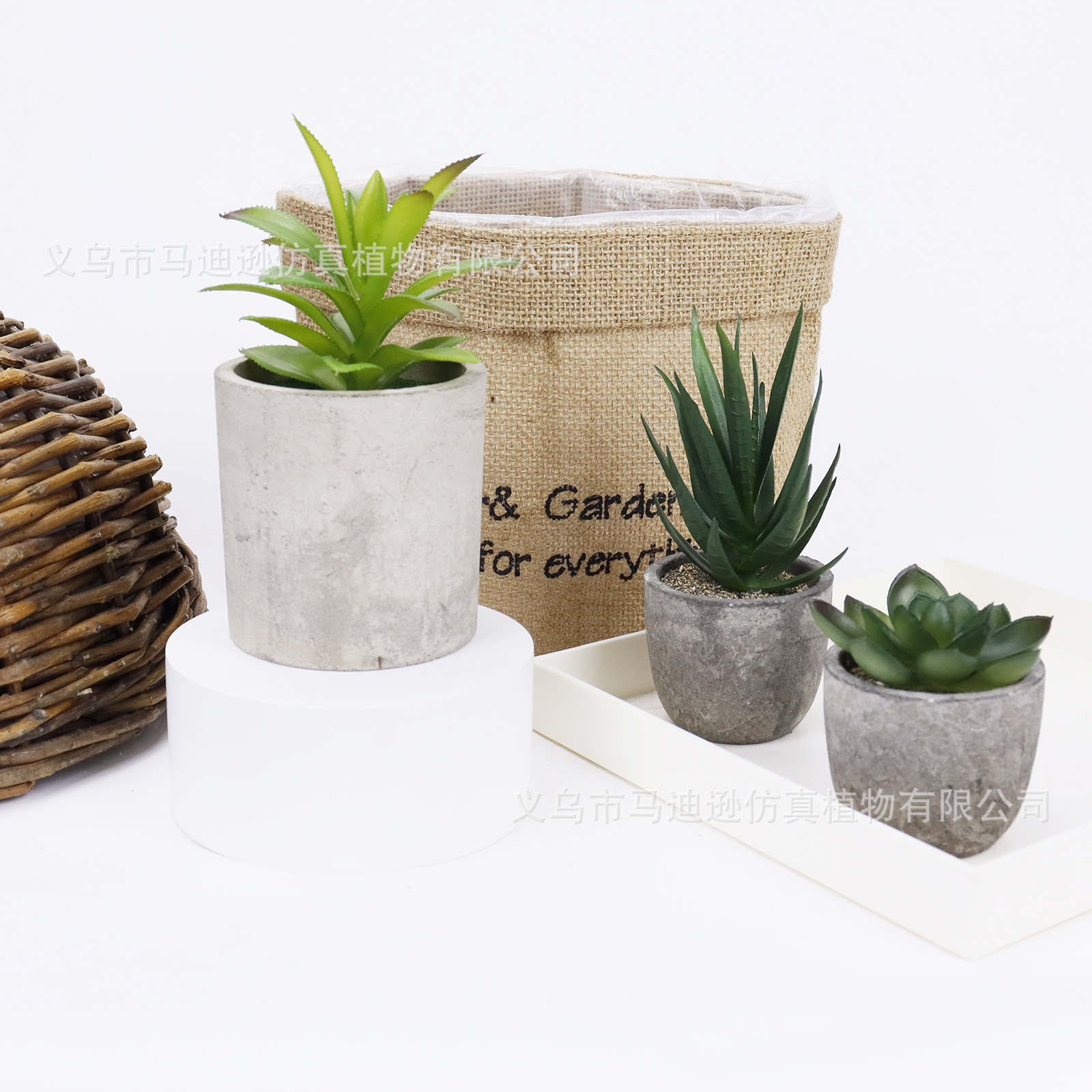 Cross-border Hot Sale Simulation Green Plant Potted Plant 5-piece Home Decorations Simulation Vegetable Fake Bonsai suit