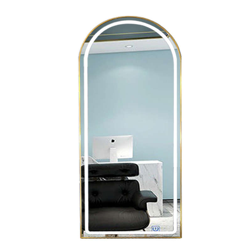 Internet celebrity fashion shop hairdresser mirror table hair salon dedicated hairdresser led wall-mounted floor mirror simple perm mirror