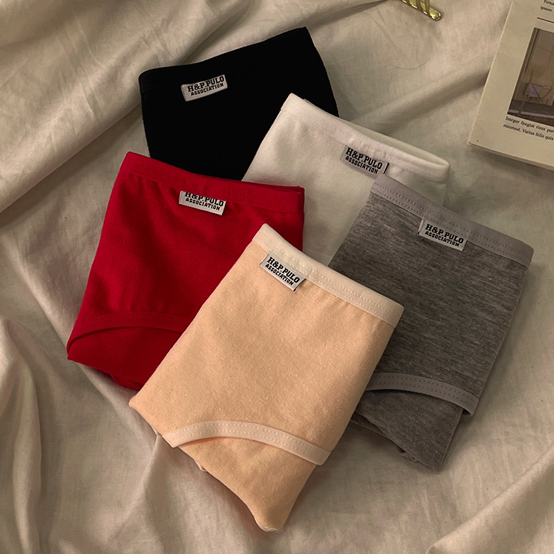 Underwear Women's Pure Cotton Wholesale A001 Women's Underwear Pure Color Girl Red Briefs Low Waist Pure Cotton Female Students