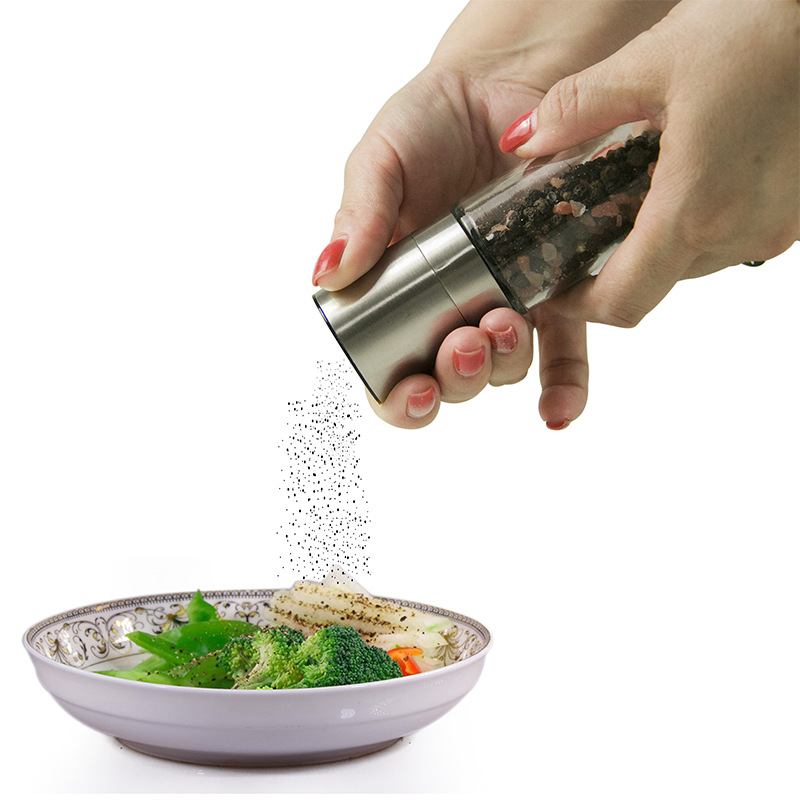 Factory Direct Supply Grinder Kitchen Supplies Stainless Steel Pepper Grinder Manual Pepper Mill Seasoning Bottle