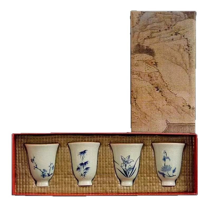 Tea Cup for Home Use, Master Cup, Ru Kiln Tasting Cup, Kung Fu Tea Cup, Tea Ceremony Cup, Water Cup, Tea Brewing Cup, Tea Set Accessory, Tall Handle