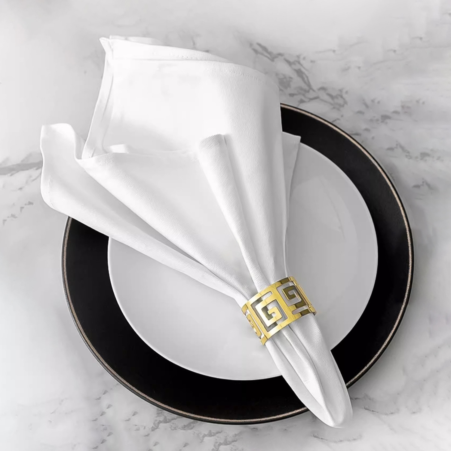 Салфетка из чистого хлопка, сложенная в виде цветка, для ресторанов и отелей, не теряет ворс, для вытирания рта