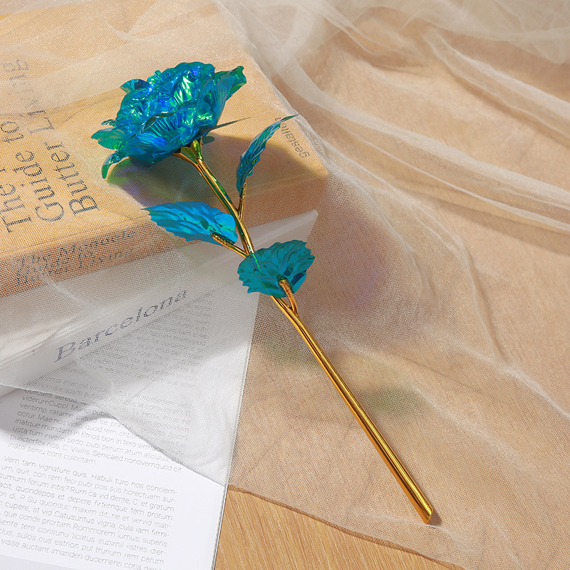 Cross-Border Creative Gifts Gold Foil Flower Rose Color Rose Gold Foil Flower Valentine's Day Anniversary Gift Wholesale