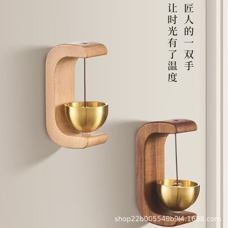 Dopamine Suction Door Entry Wind Chime Magnetic Wooden Doorbell Shop Entrance Reminder Bell New Chinese Style Bell