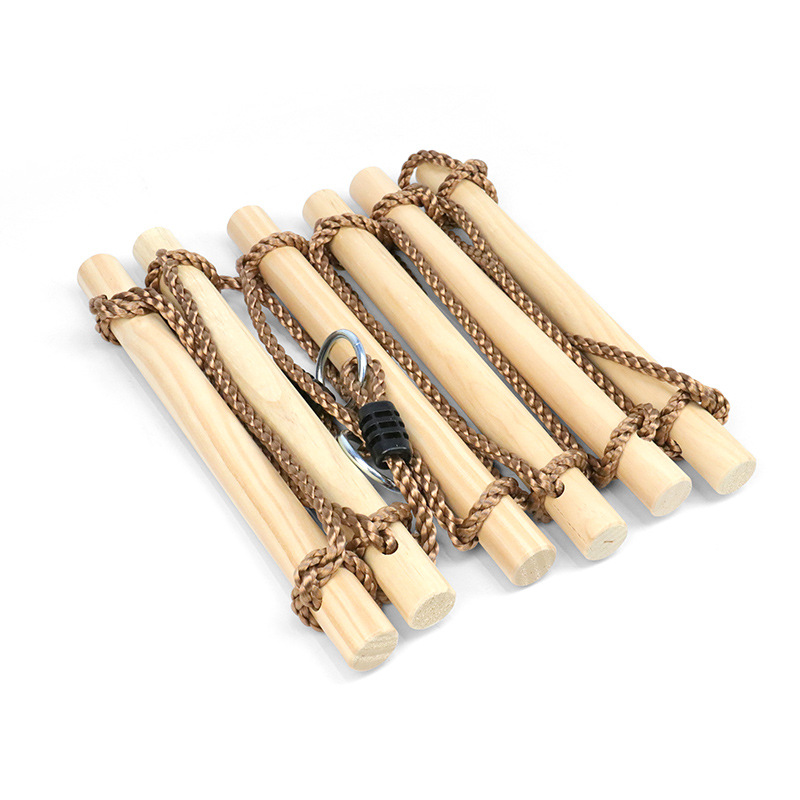 Custom Amazon Explosion Models Indoor Outdoor Sports Facilities Wooden Swing Balance Children's Climbing Frame Climbing Ladder