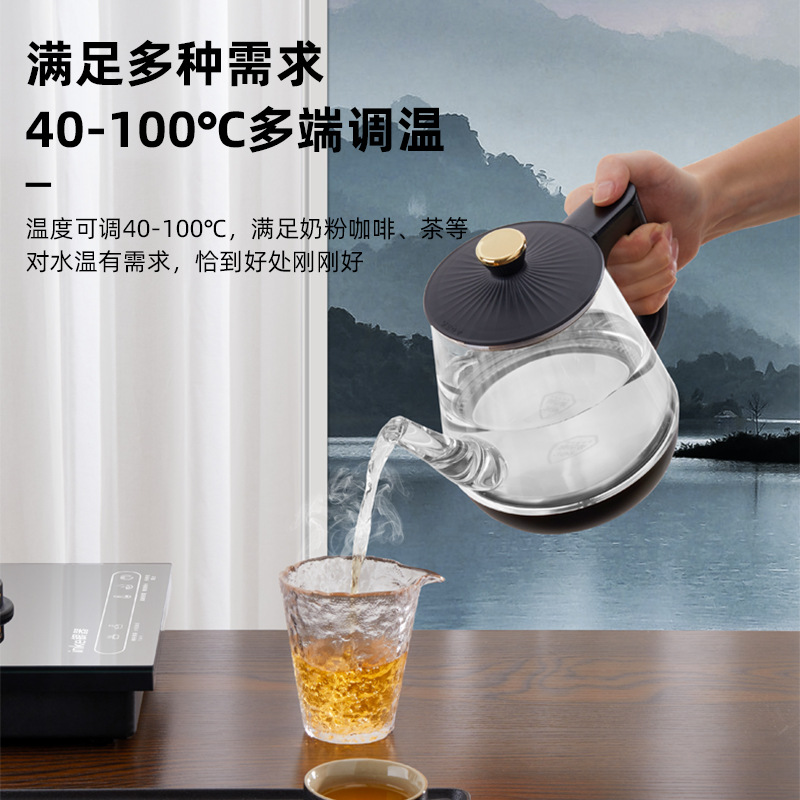 Full-automatic bottom water Electric kettle glass handle pumping tea embedded tea table integrated set