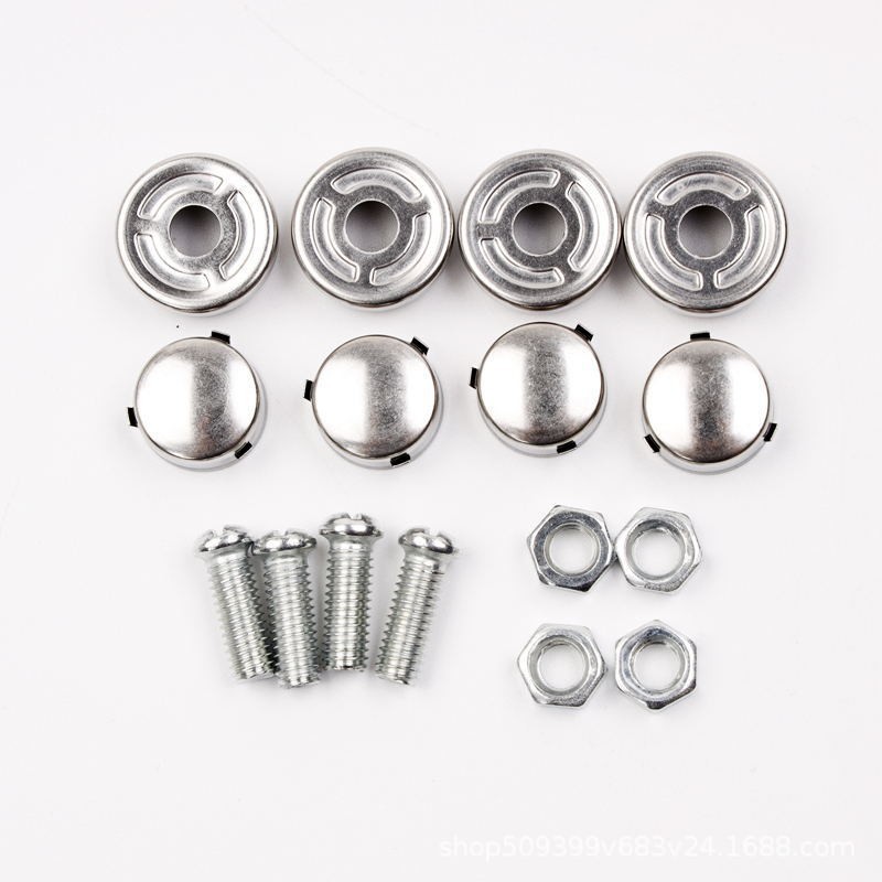 Заглушка для крепления номерного знака из нержавеющей стали, болт для рамы номерного знака, гайка, фиксирующий винт