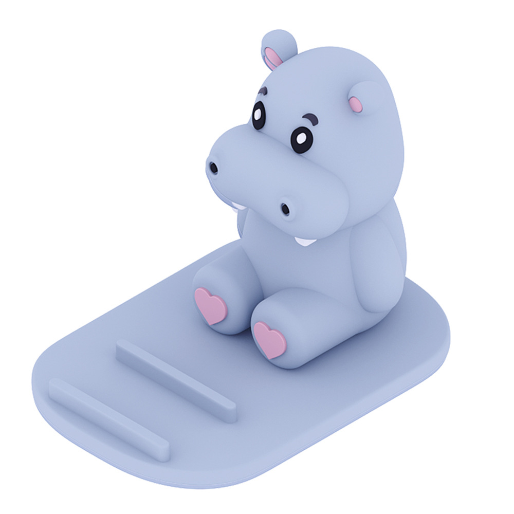 Cartoon hippo mobile phone holder cute cute desktop decoration creative Mini small animal tablet mobile phone holder