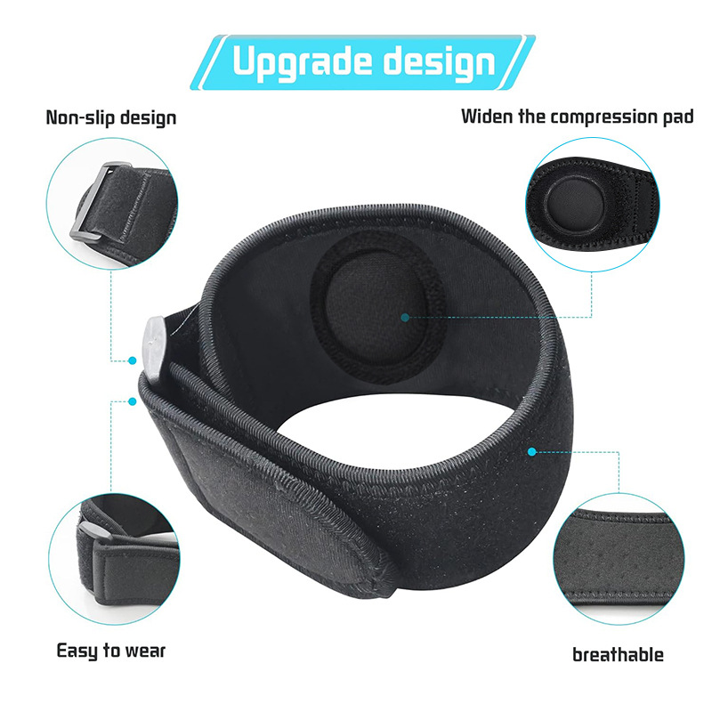 Labeling Silicone Acupressure Massage Elbow Pads, Adjustable Basketball Badminton Arm Pads, Sports Fitness Compression Protective Sleeves