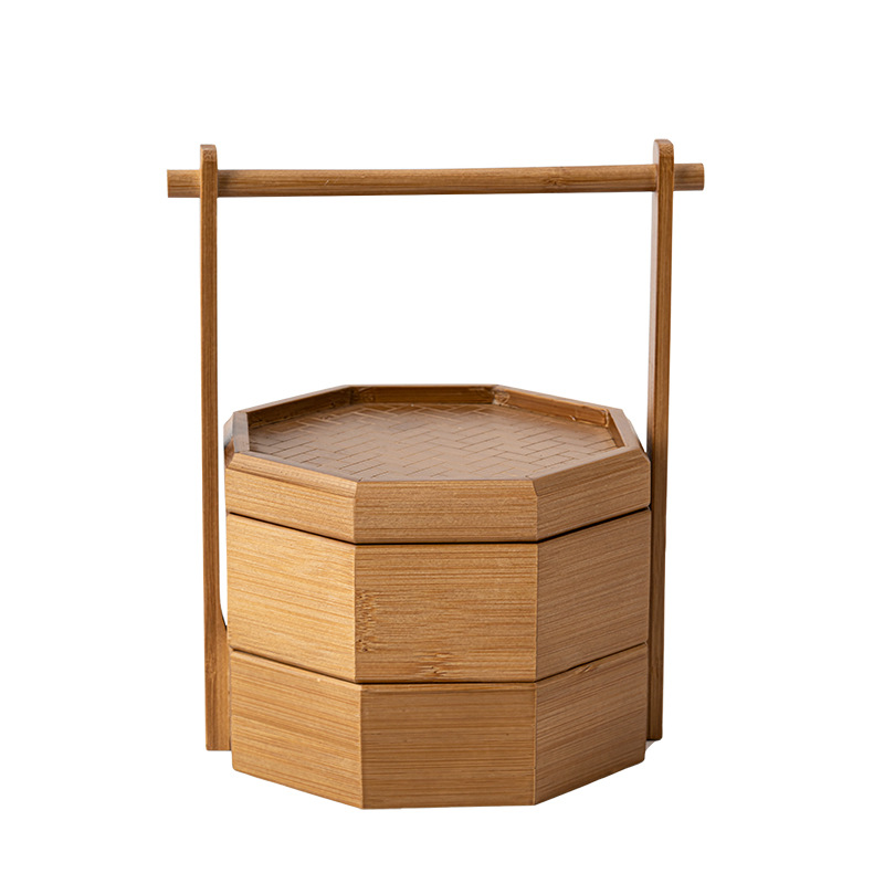 New Chinoiserie Mid-Autumn Festival Mooncake Gift Box Satchel Snack Pastry Food Box Holiday Gift Tea Octagonal Basket Box