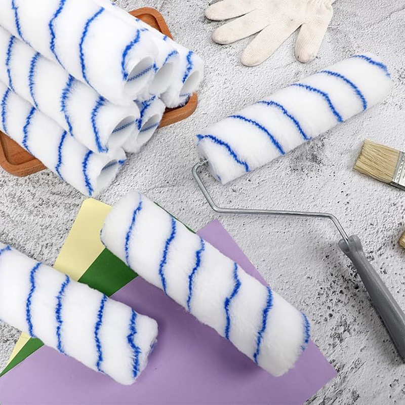 Factory Direct Sale 9inch Paint Roller ‌   1/ 2inch High Wool Polyester Blue Stripes