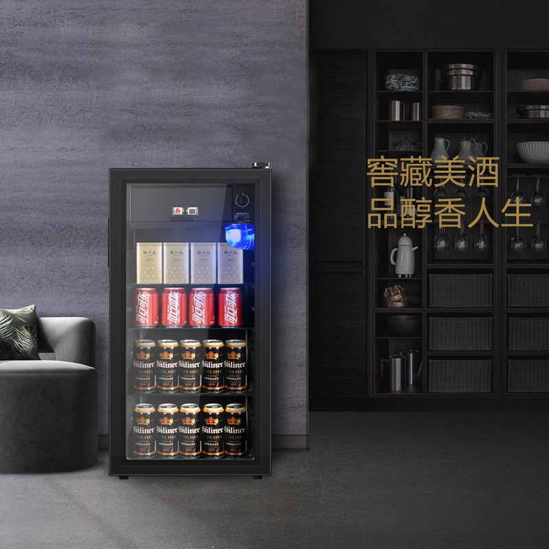 Chigo Household and Commercial Single Door Transparent Glass Red Wine Small Wine Cabinet Refrigerator Display Cabinet Fresh-keeping Refrigerator Ice Bar