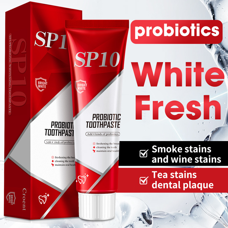 [Cross-Border Ready Stock] Unbranded Sp-10 Toothpaste for Whitening, Stain Removal, Fresh Breath, English Version Sp10 Toothpaste 100g