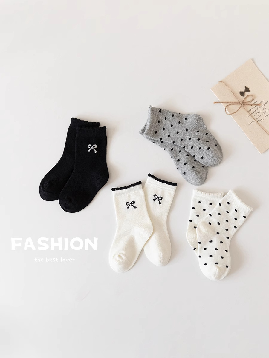 Children's socks wholesale factory direct ins girls bow polo lace socks Joker cute princess socks