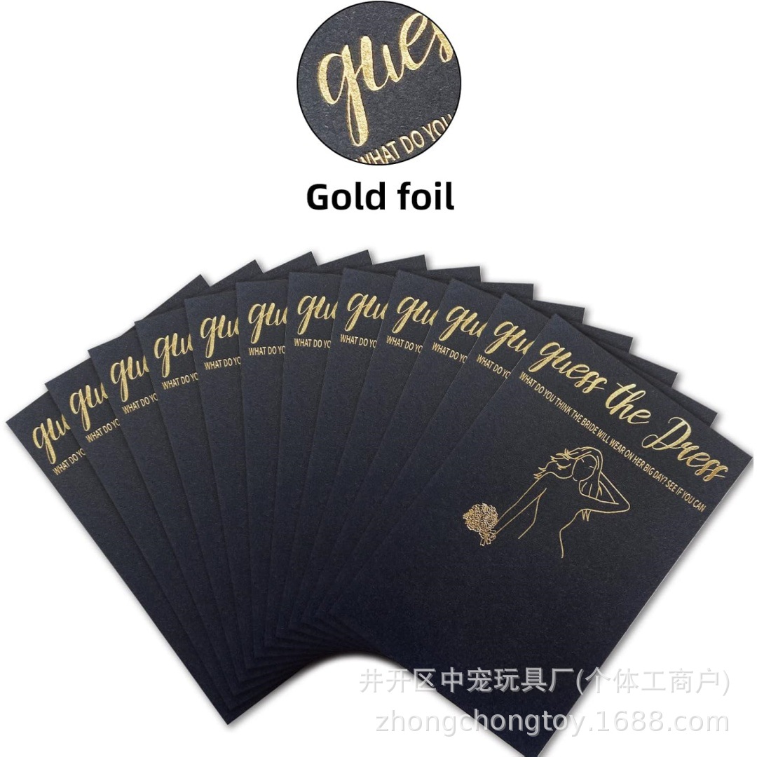 Bridal Wedding Dress Advice Cards Can Be Graffiti Black Gold Fun Party Gathering Creative Design Cards