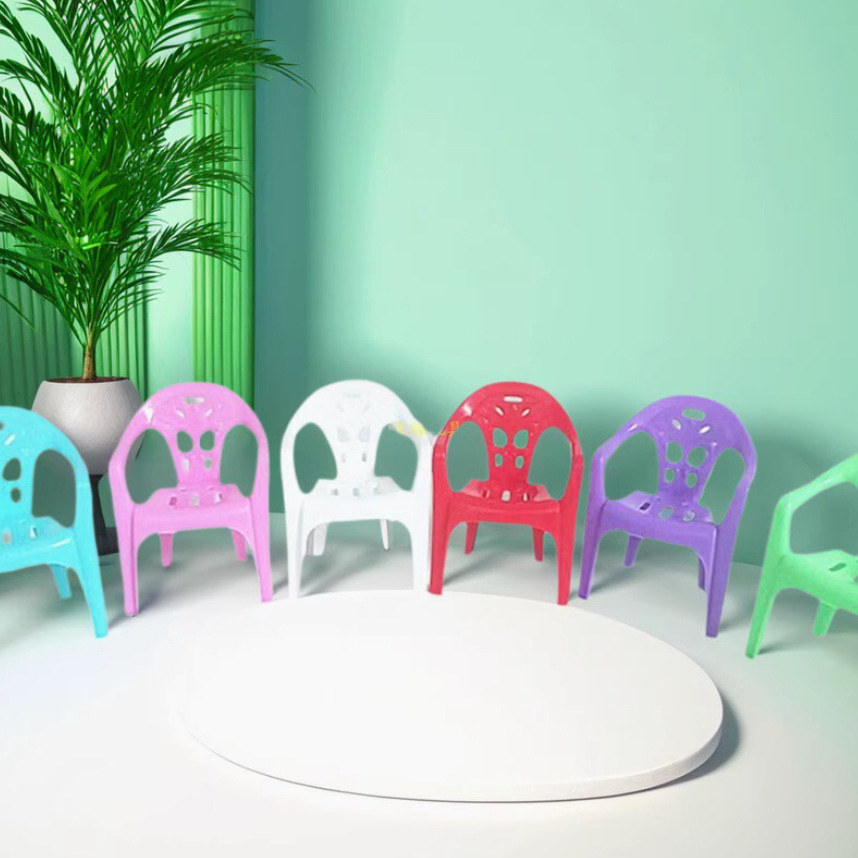 6.8cm Backrest Chair Dollhouse Playhouse Accessories Stool Nostalgic Mini Chair Simulation Ornament