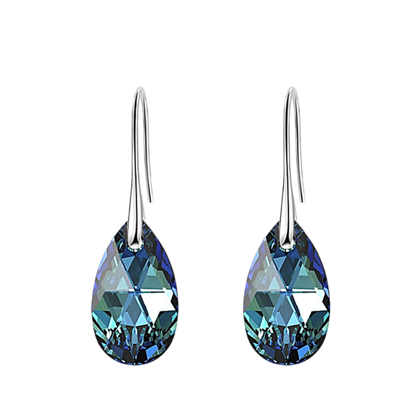 Factory Direct Imported Austrian Crystal Earrings 925 Sterling Silver Ear Hook Water Drop Crystal