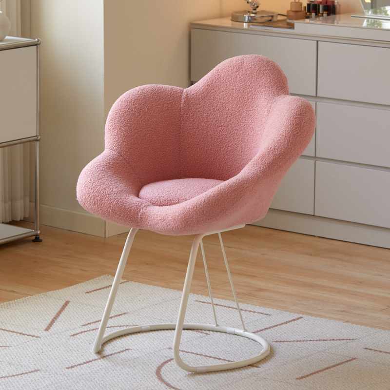 Modern Simple Cream Style Light Luxury Makeup Chair Girls Bedroom Dressing Table Stool Plum Blossom Backrest Manicure Chair