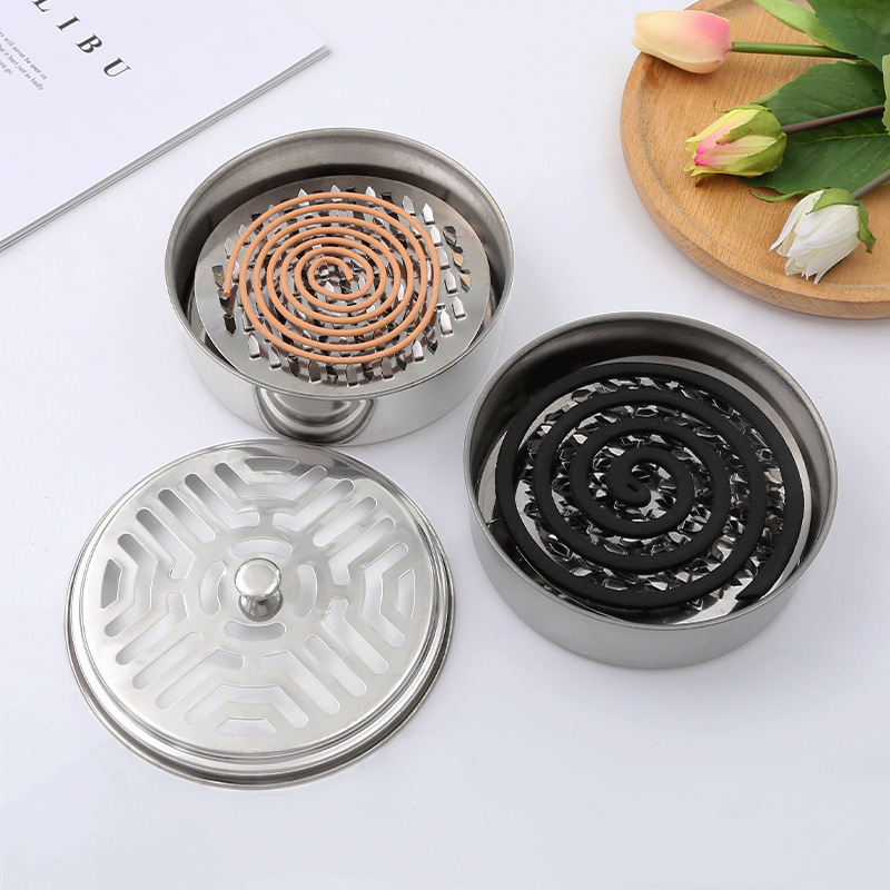 Stainless Steel Mosquito Incense Box Large Mosquito Incense Rack Stainless Steel Mosquito Incense Plate with Cover Mosquito Incense Plate Nail Teeth Mosquito Incense Tray