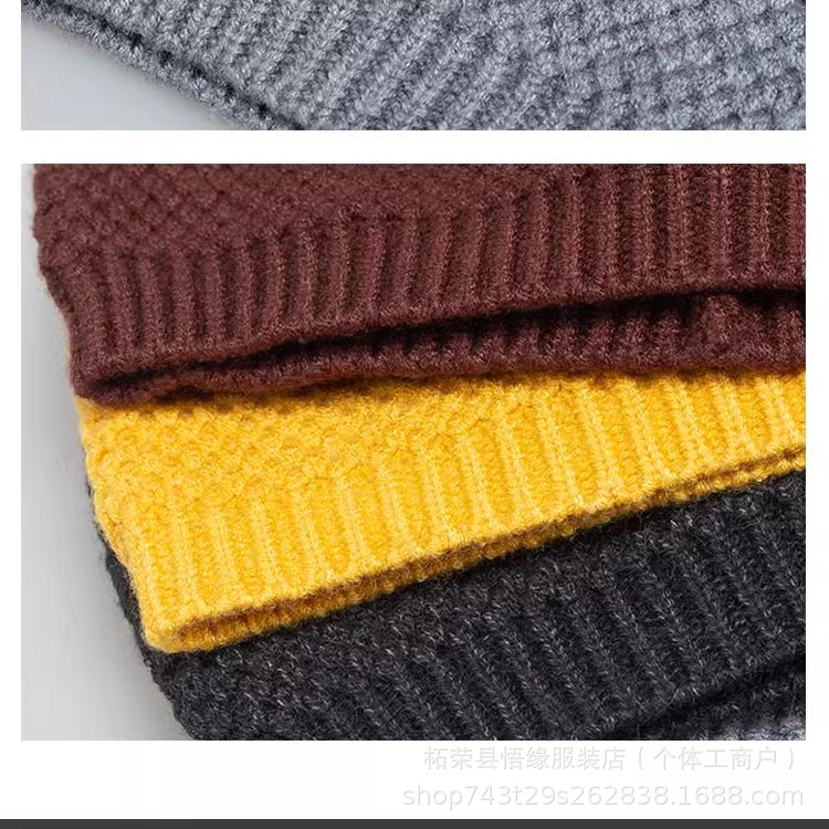 Monk Melon Cap Spring and Autumn Knitted Hat Monk Hat Lay Meditation Monk Warm Elastic Wool Hat