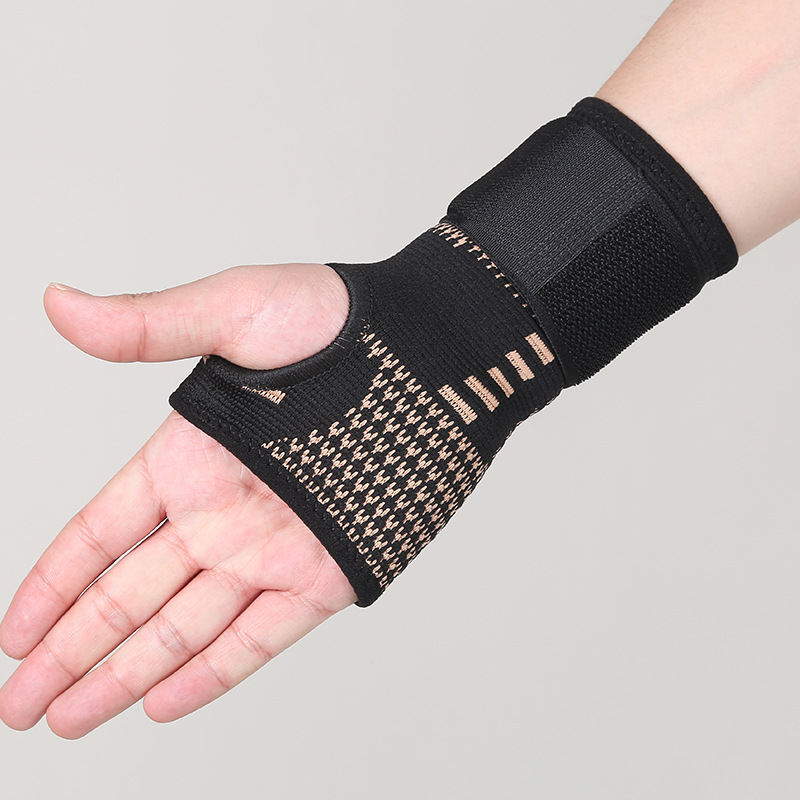 Cross-border wholesale sports pressurized copper ion palm protection fitness dumbbell single parallel bars weightlifting gloves riding wrist protection