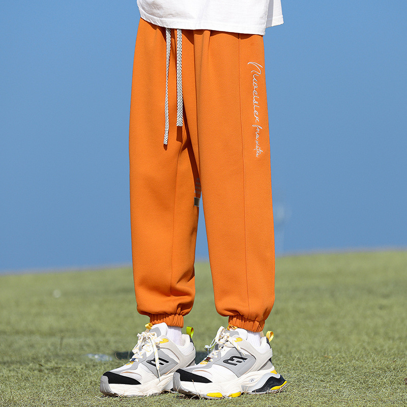 Американские повседневные брюки мужские свободные с завязками на щиколотках брюки больших размеров спортивные 2024 новая весна модный бренд спортивные брюки для мужчин