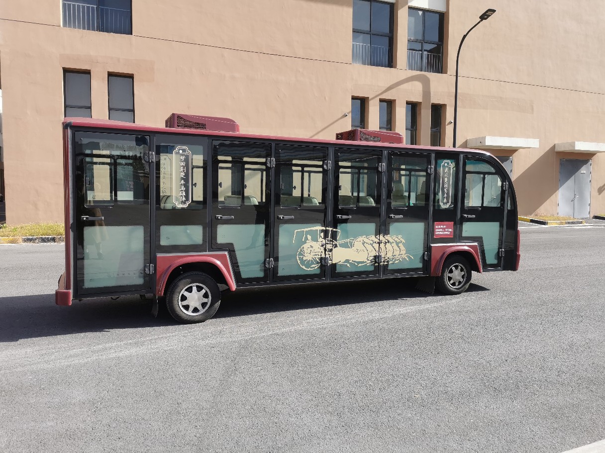 14-17 Seats Electric Cartoon Sightseeing Car Four-Wheel Scenic Spot Sightseeing Car Hotel B&B Shuttle Bus Tourism Sightseeing