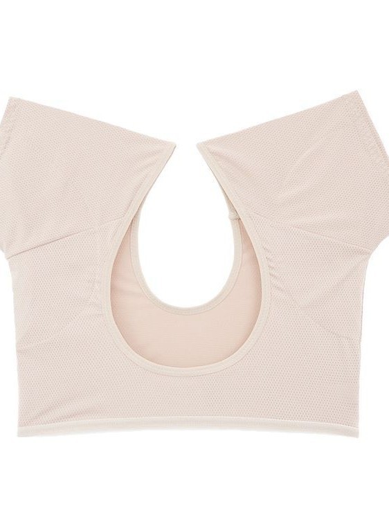 Quick-Drying Short-Sleeved Breathable Sweat-Absorbent Anti-Sweat Milk Silk and Mesh Ready-Made Cross-Border Armpit Sweat-Absorbent Pad Vest Mesh