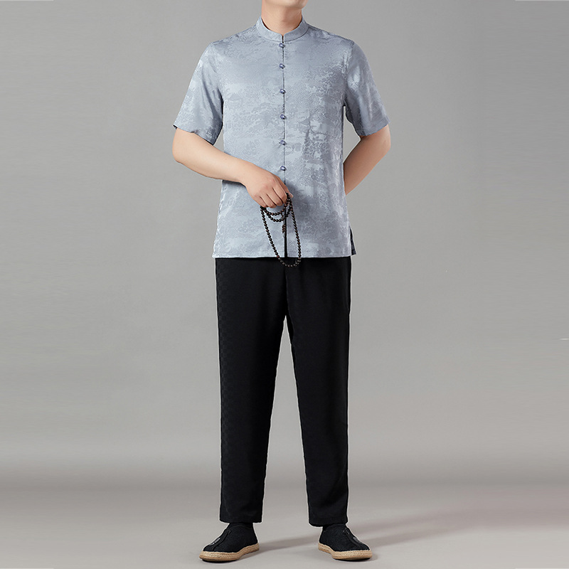 Summer New Business Men's Sports and Leisure Suits for Young and Middle-Aged People, Fashionable and Versatile Two-Piece Suits, High-End Men's Clothing